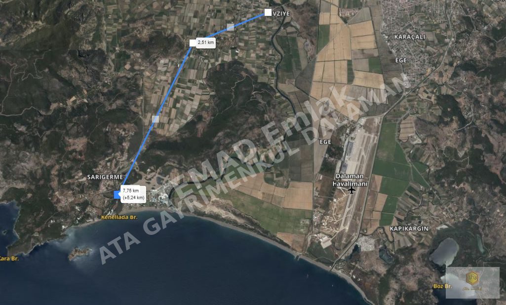 ORTACA FEVZİYE, SARIGERME YOLU ÜZERİ 530 m2 SATILIK VİLLA ARSASI